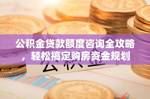 南沙公积金贷款额度咨询全攻略，轻松搞定购房资金规划